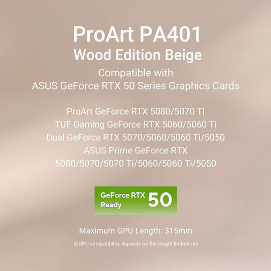 Asus ProArt PA401 Wood Edition Midi Tower Κουτί Υπολογιστή Beige