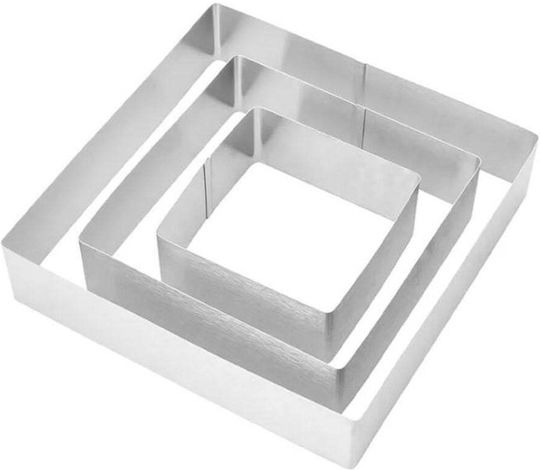 Pufo 3 Stück Quadratische Metallische Kuchenringe Kuchenboden Gebäck Silber Langlebig Einfach Zu Verwenden Pufo 3 Stück Quadratische Metallische Kuchenringe Kuchenboden Gebäck Silber Langlebig Einfach Zu Verwenden