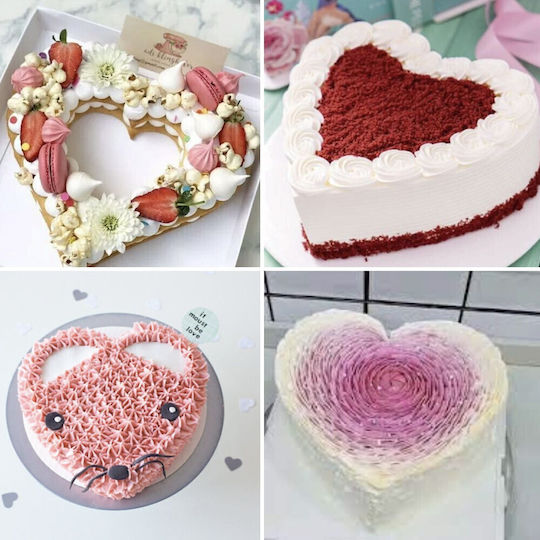 Set 3 Pufo Heart Cake Metal Molds In Heart Shape Cake Layers Pastries Steel Silver Romantic Durable