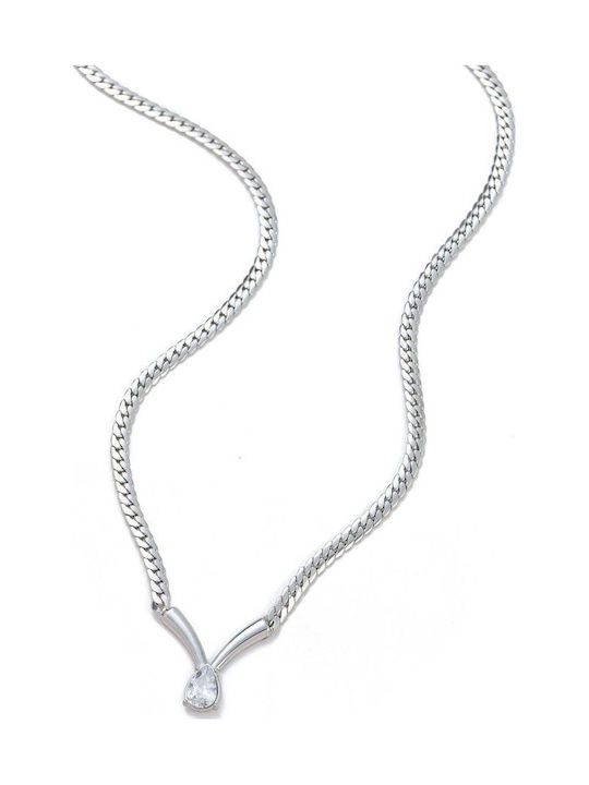 Awear Halskette mit Design Träne aus Stahl mit Zirkon