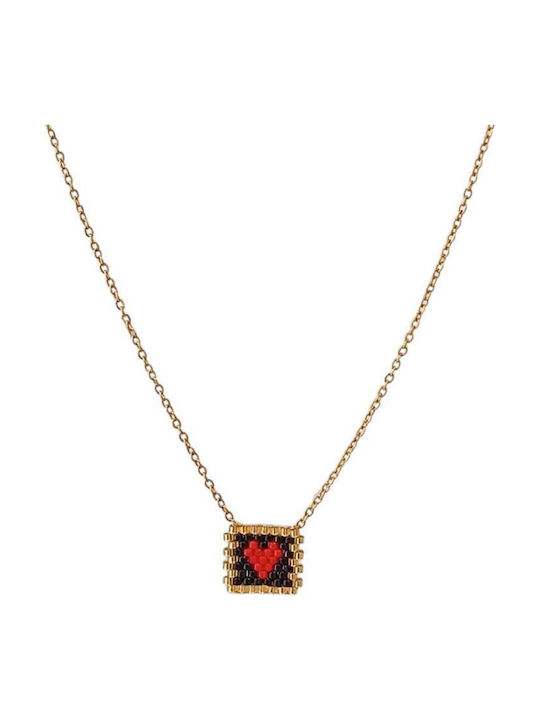Awear Necklace with design Heart from Steel