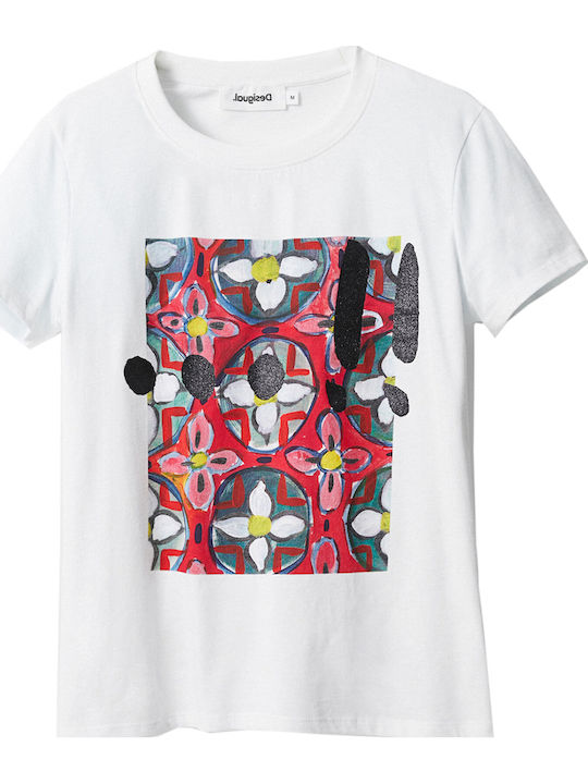 Biarritz Γυναικείο Crop T-shirt Floral Λευκό