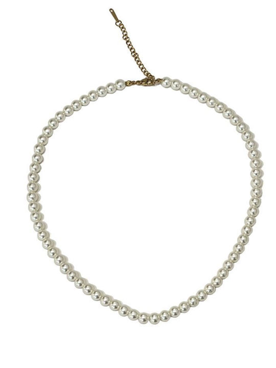 Awear Necklace from Steel with Pearls 6mm