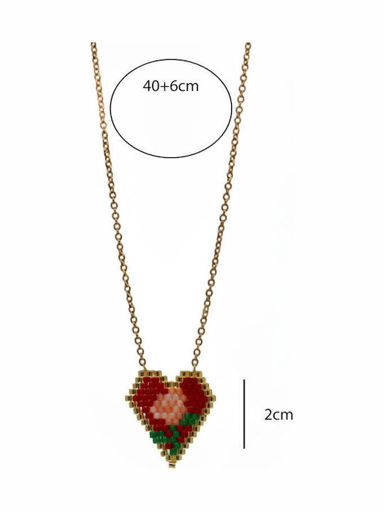 Awear Necklace with design Heart from Steel
