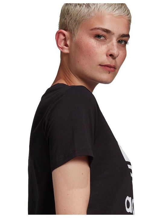 Adicolor Classics Trefoil Bluza Damă Sport Tricou Cu Dungi Neagră