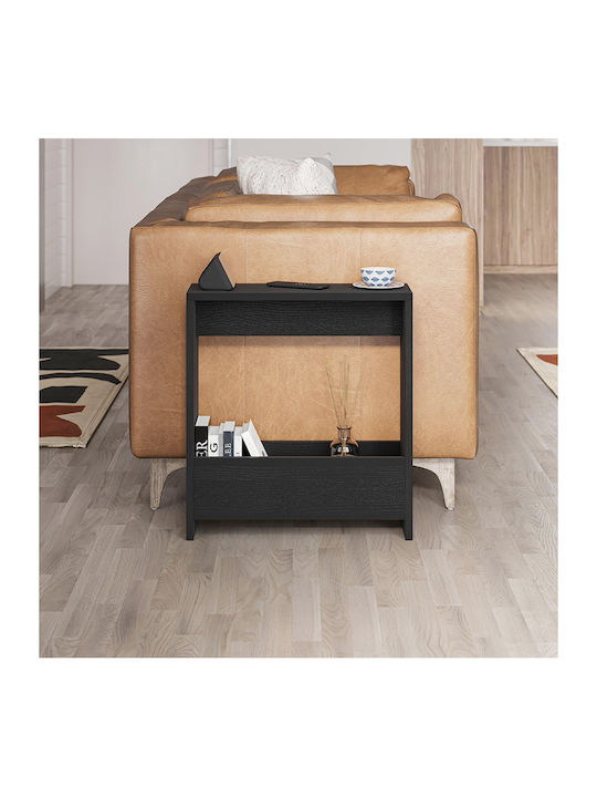 Rectangular Side Table Simpi from Solid Wood Black Wood W55xD20xH60cm