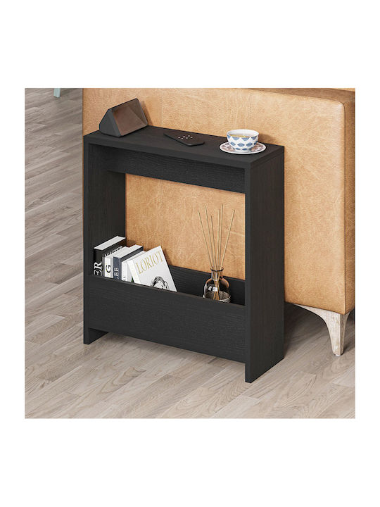 Rectangular Side Table Simpi from Solid Wood Black Wood W55xD20xH60cm
