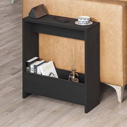 Rectangular Side Table Simpi from Solid Wood Black Wood W55xD20xH60cm
