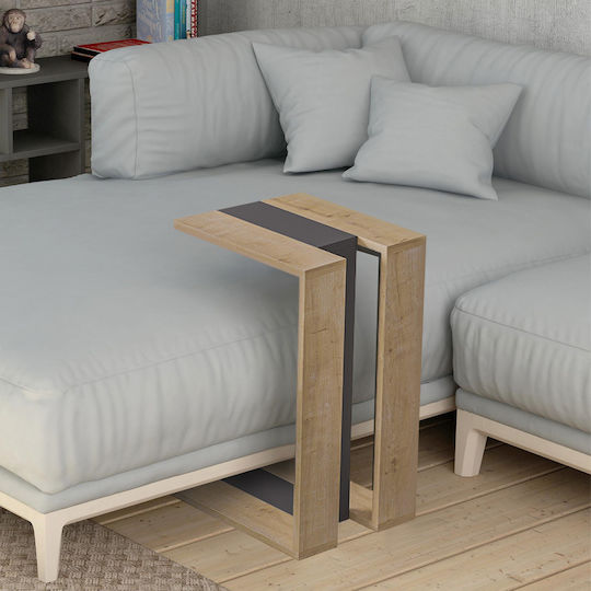 Rectangular Side Table Muju Wooden Anthracite L30xW40xH57cm