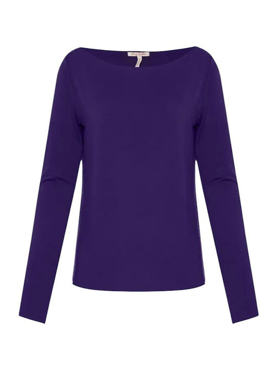 Damen Sport Bluse Langärmelig Lila