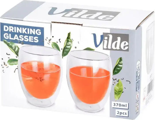 Vilde Set of Cups Cappuccino Glass Transparent 370ml 2pcs