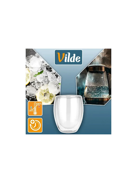 Vilde Set of Cups Cappuccino Glass Transparent 370ml 2pcs