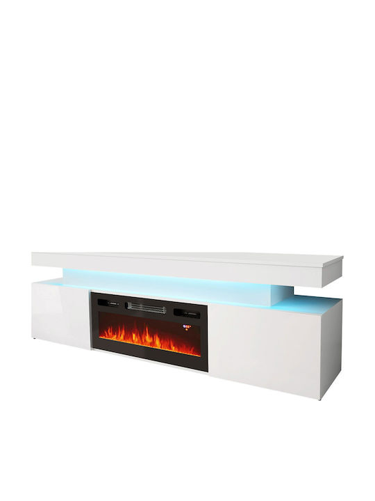 Έπιπλο Τηλεόρασης Glossa 2d Λευκό Μ190xΠ41xΥ59cm