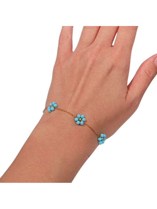 Awear Women's Bracelet with design Flower made of Steel Gold Plated