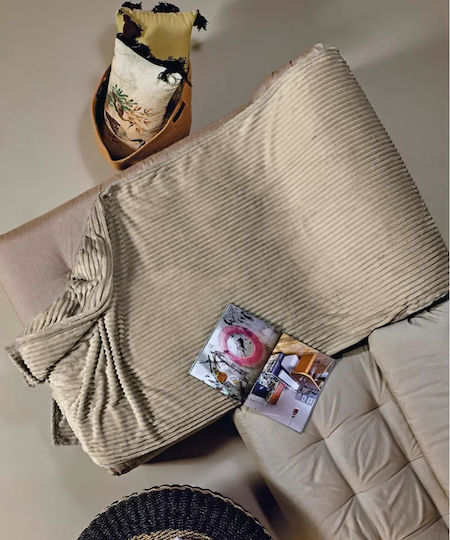Kentia Sergio Ριχτάρι Τριθέσιου Καναπέ Fleece 180x280εκ. 26 Beige 000072915