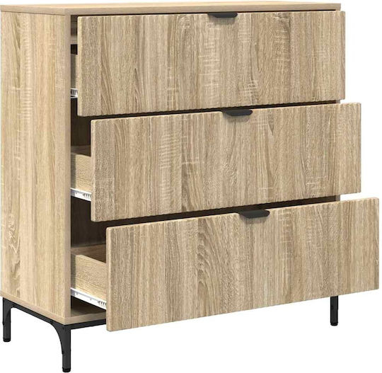 Συρταριέρα Креватокамарас Дървена с 3 чекмеджета Sonoma Oak 79.5x33x82бр