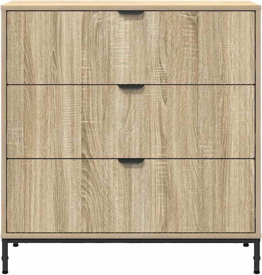 Συρταριέρα Креватокамарас Дървена с 3 чекмеджета Sonoma Oak 79.5x33x82бр