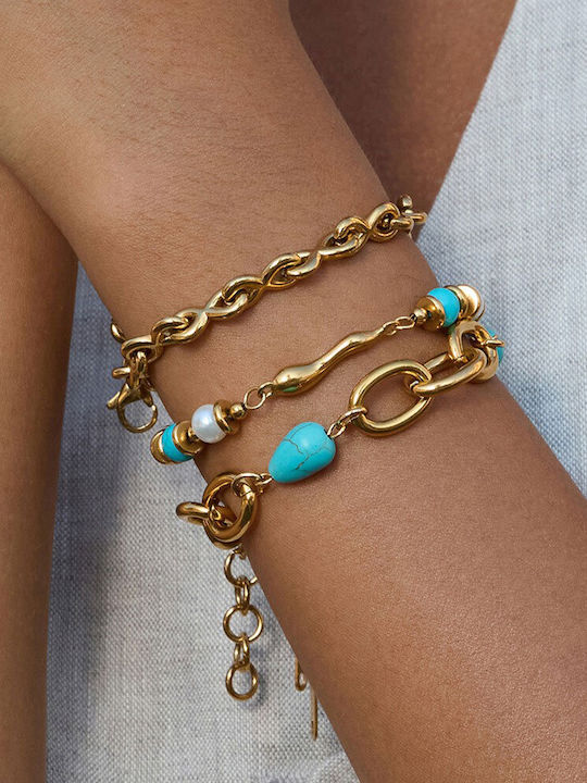 Awear Women's Bracelet made of Steel Gold Plated