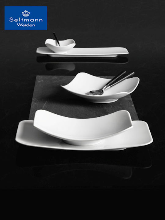 Espiel Fine Dining Ceramic Salad Bowl White 17.5x17.5x4.7cm