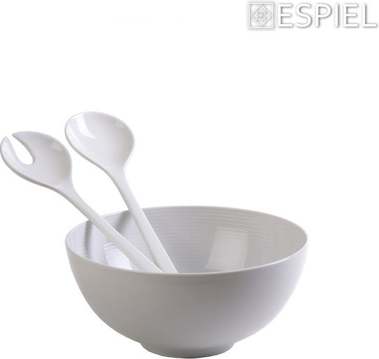 Espiel Blues Salatschüssel Keramik Weiß 21x21x9.7cm 1Stück