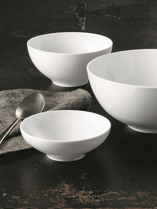 Espiel Blues Ceramic Salad Bowl White 15.5x15.5x7.6cm