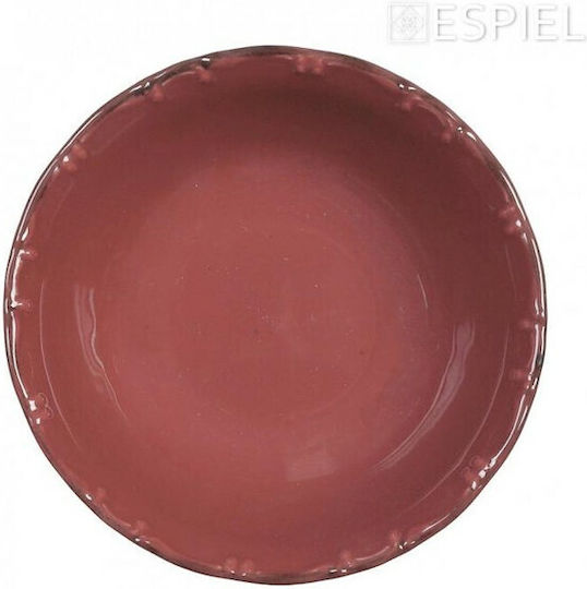 Espiel Liana Serving Bowl Round made of Porcelain Red with Diameter 16cm 6pcs