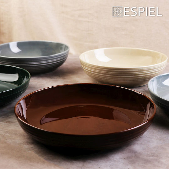 Espiel Terra Porcelain Salad Bowl Beige 25x25x6.6cm