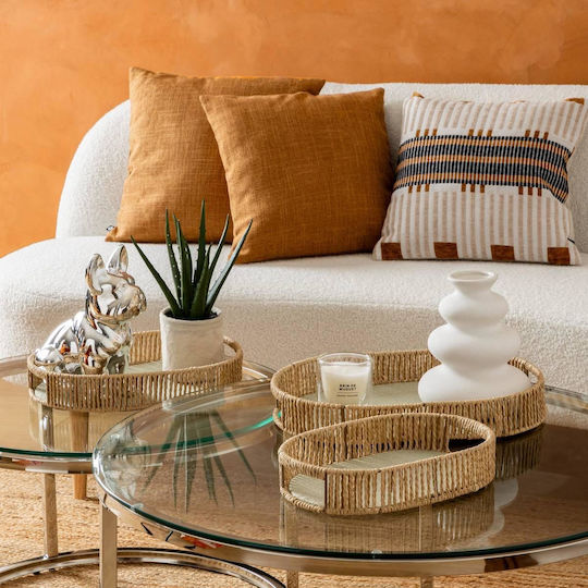 Atmosphera Διακοσμητικός Δίσκος Rattan Οβάλ 39x28x5.7cm 3τμχ