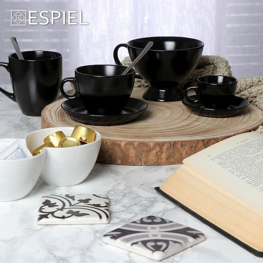 Espiel Porcelain Dessert Divided Serving Plate with 2 Slots White