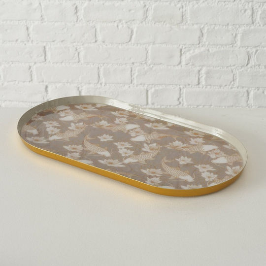 MSA Metallic Oval Decorative Tray 18.5x18.5x2cm 3pcs