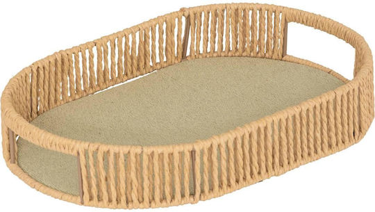 Atmosphera Διακοσμητικός Δίσκος Rattan Οβάλ 39x28x5.7cm 3τμχ