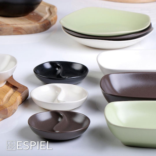 Espiel Ορντεβιέρα 2 Θέσεων από Πορσελάνη Καφέ Ø9cm 6τμχ