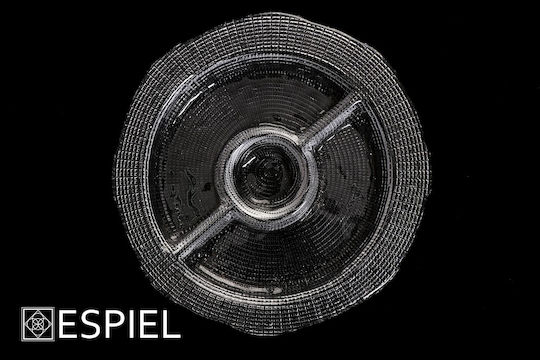 Espiel Glass Dessert Divided Serving Plate with 2 Slots Infinity Transparent Ø34cmxY3cm 34x34x3cm DAC1049
