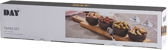 Espiel Porcelain Dessert Divided Serving Tray with 4 Slots Gray 10x10cm 4pcs