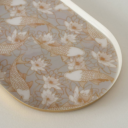 MSA Metallic Oval Decorative Tray 18.5x18.5x2cm 3pcs