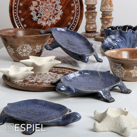 Espiel Ceramic Decorative Platter Turtle Beige 23.3x19x4cm Espiel Ceramic Decorative Platter Turtle Beige 23.3x19x4cm
