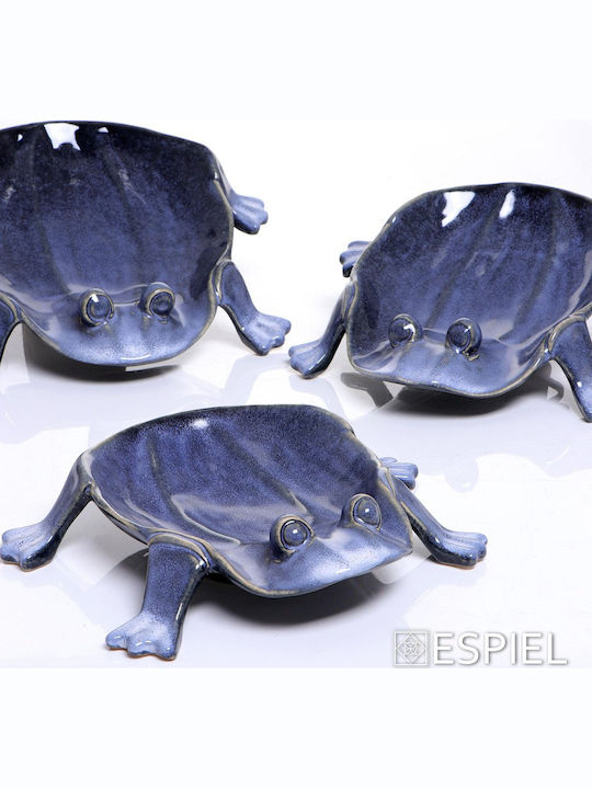 Espiel Ceramic Decorative Platter Frog Blue 24.2x22.4x5.9cm