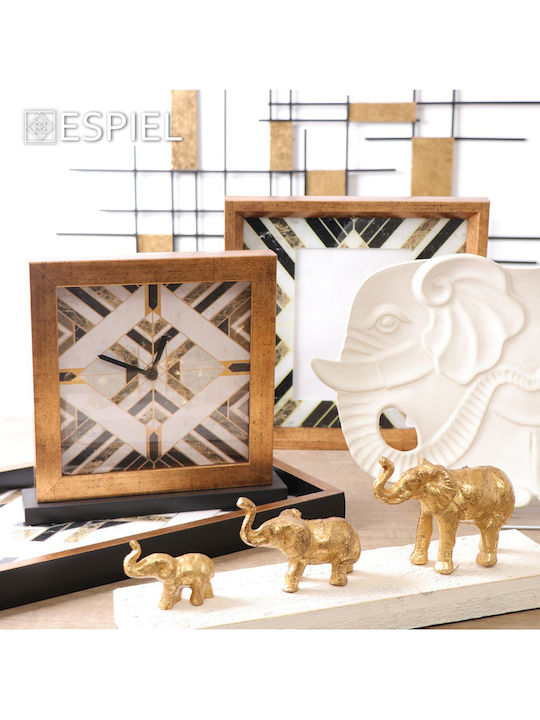 Espiel Round Ceramic Decorative Platters Set Elephant White 36x24x4cm 6pcs