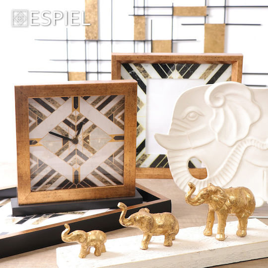 Espiel Round Ceramic Decorative Platters Set Elephant White 36x24x4cm 6pcs