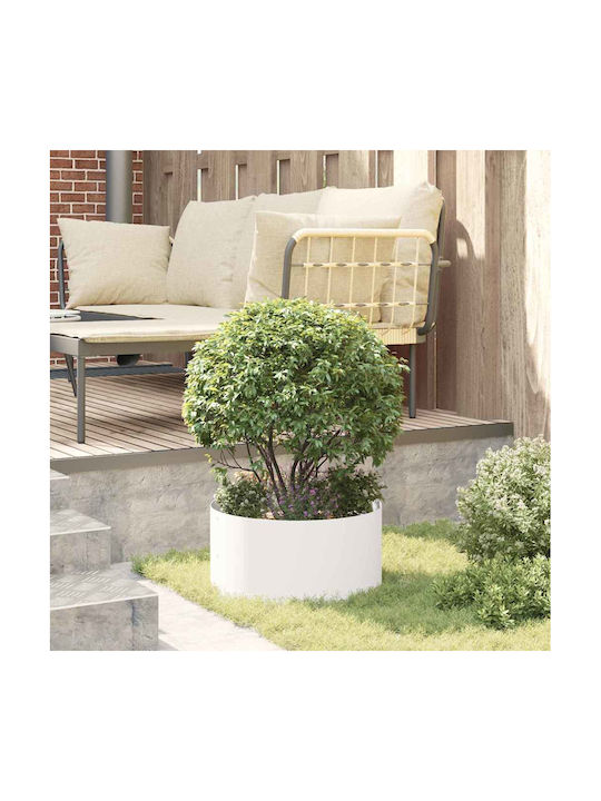 vidaXL Set 5 Metallische Pflanzgefäße Weiß 40x20cm