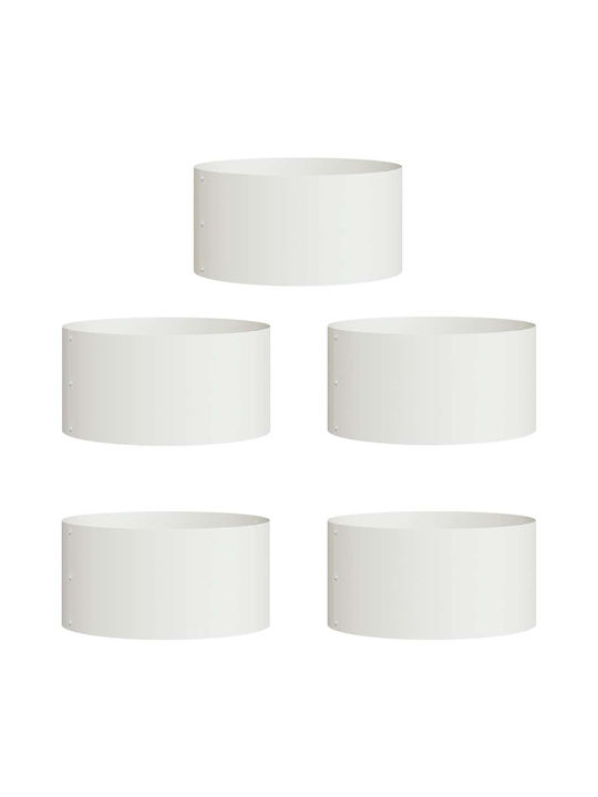 vidaXL Set 5 Metallische Pflanzgefäße Weiß 40x20cm