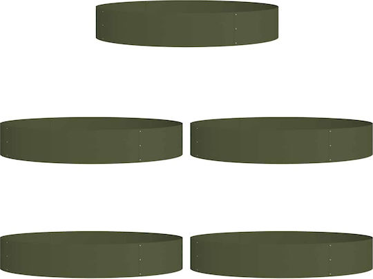 vidaXL Set 5 Metallische Pflanzgefäße Olive 120x20cm
