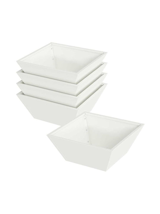 vidaXL Set 5 Pots Plastic White