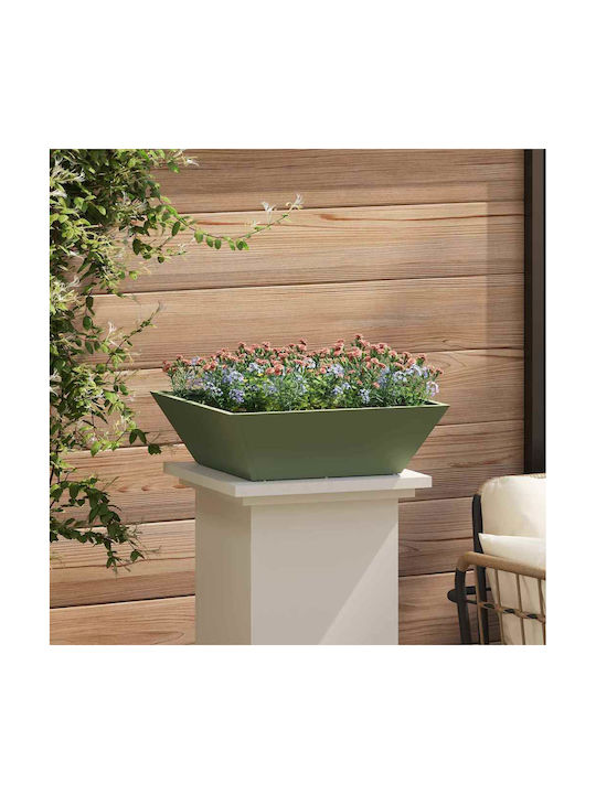 vidaXL Set 5 Metallische Grüne Pflanzgefäße 50x15cm