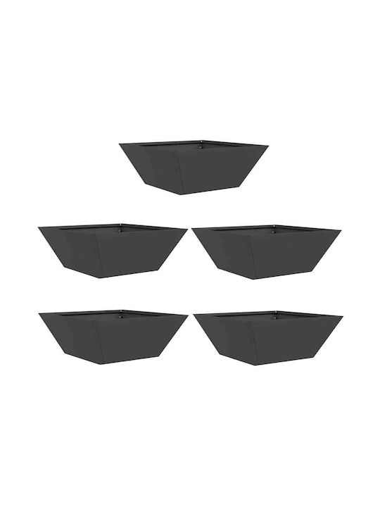 vidaXL Set 5 Pots Metal Black
