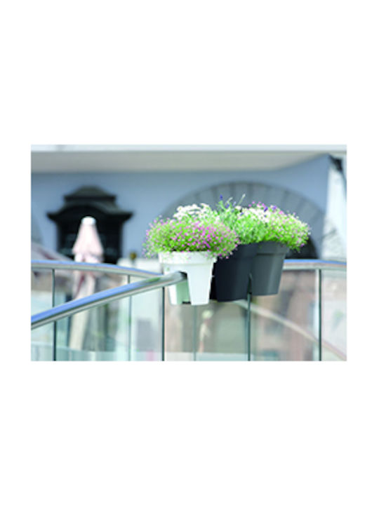 Prosperplast Lofly Railing Set 2 Pots Plastic Charcoal