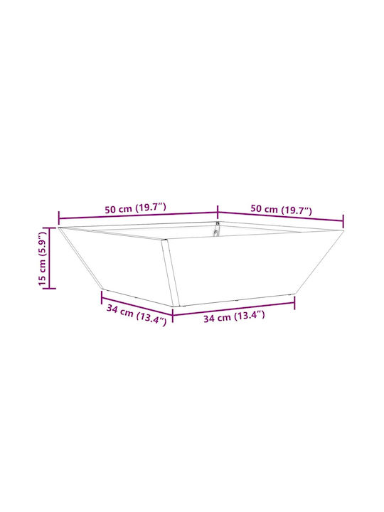 vidaXL Set 5 Metallische Grüne Pflanzgefäße 50x15cm