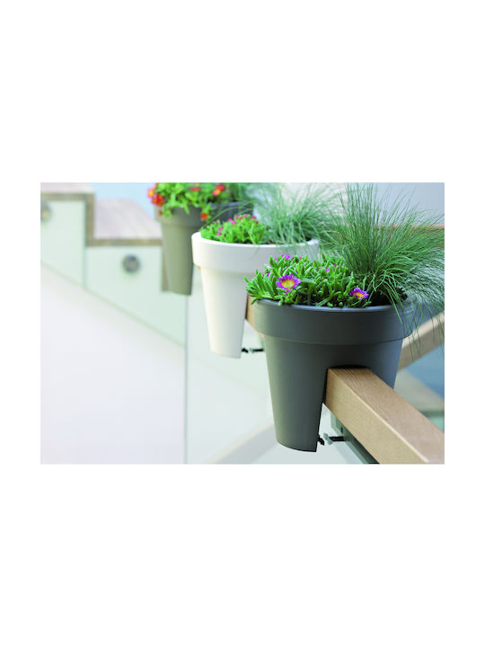 Prosperplast Lofly Railing Set 2 Pots Plastic Charcoal