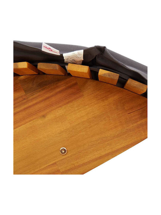 Șezlong Dublu Din Lemn Cu Pernă Gri 60x154x74cm