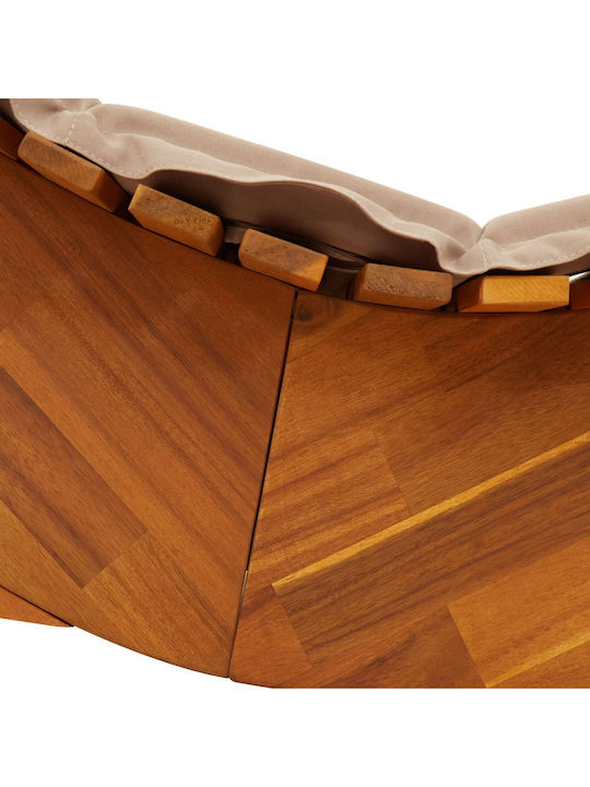 Șezlong Dublu Lemn Tabacu 60x154x74cm